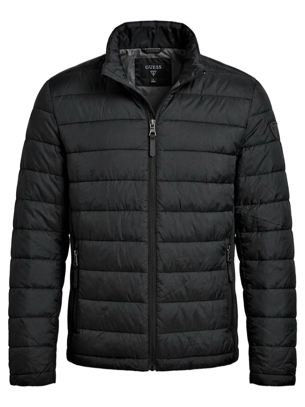 GUESS Stand-Collar Puffer Jacket Men's Black Medium